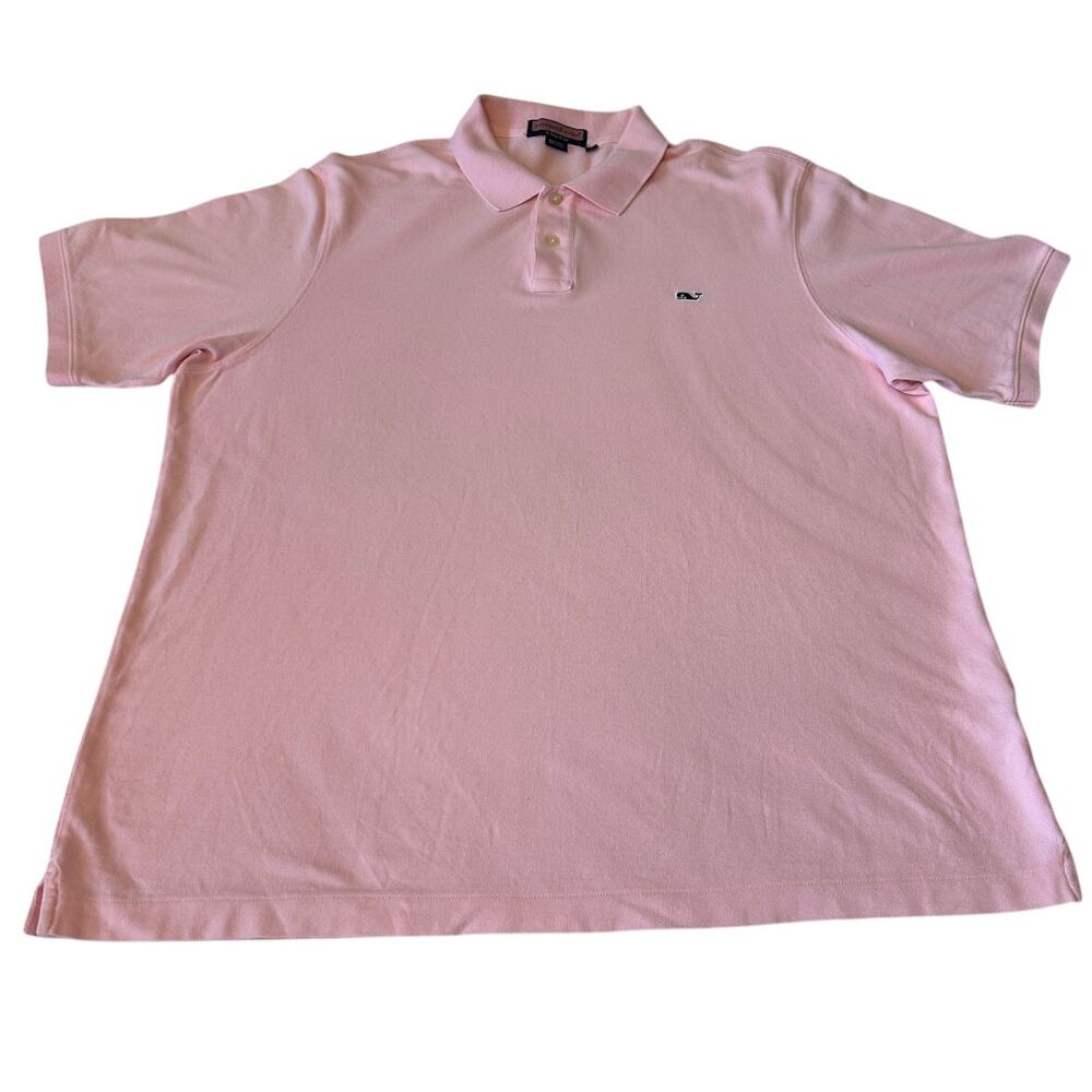 Vineyard Vines Polo Shirt Men's Short Sleeve Cotton Pink Logo Size XXL